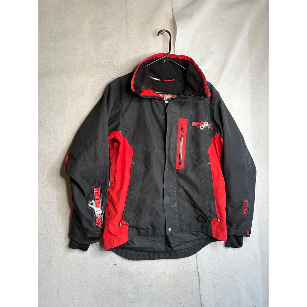 MotorFist eVent Snowmobile Jacket Mens Small Black Red Waterproof Winter Coat